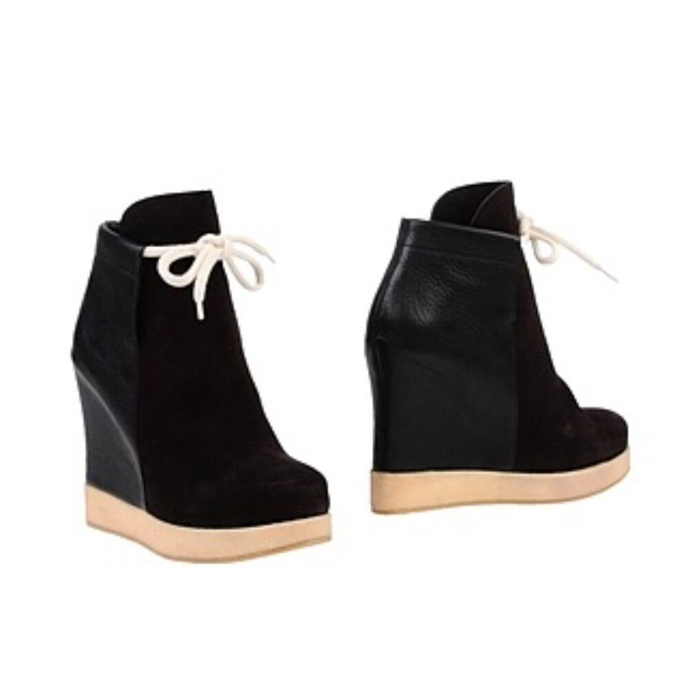 B Store Brown Leather Suede Wedges Rubber Ankle Booties Boots Pumps Shoes